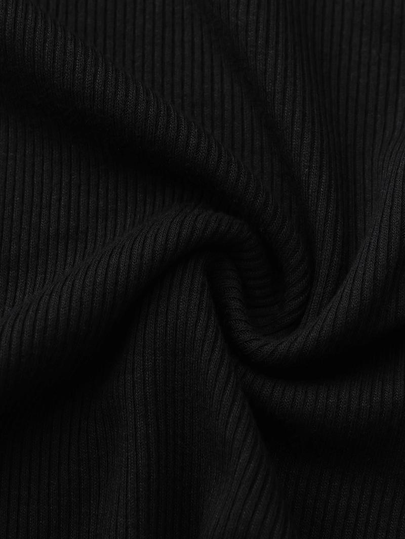 UOOZEE women's fashion casual tight solid color slit high collar sweater, simple and design sense, daily comfort, elastic fabric, comfortable and breathable, slim fit and figure showing Black Long Sleeve Basic Tops Knitwear outfits