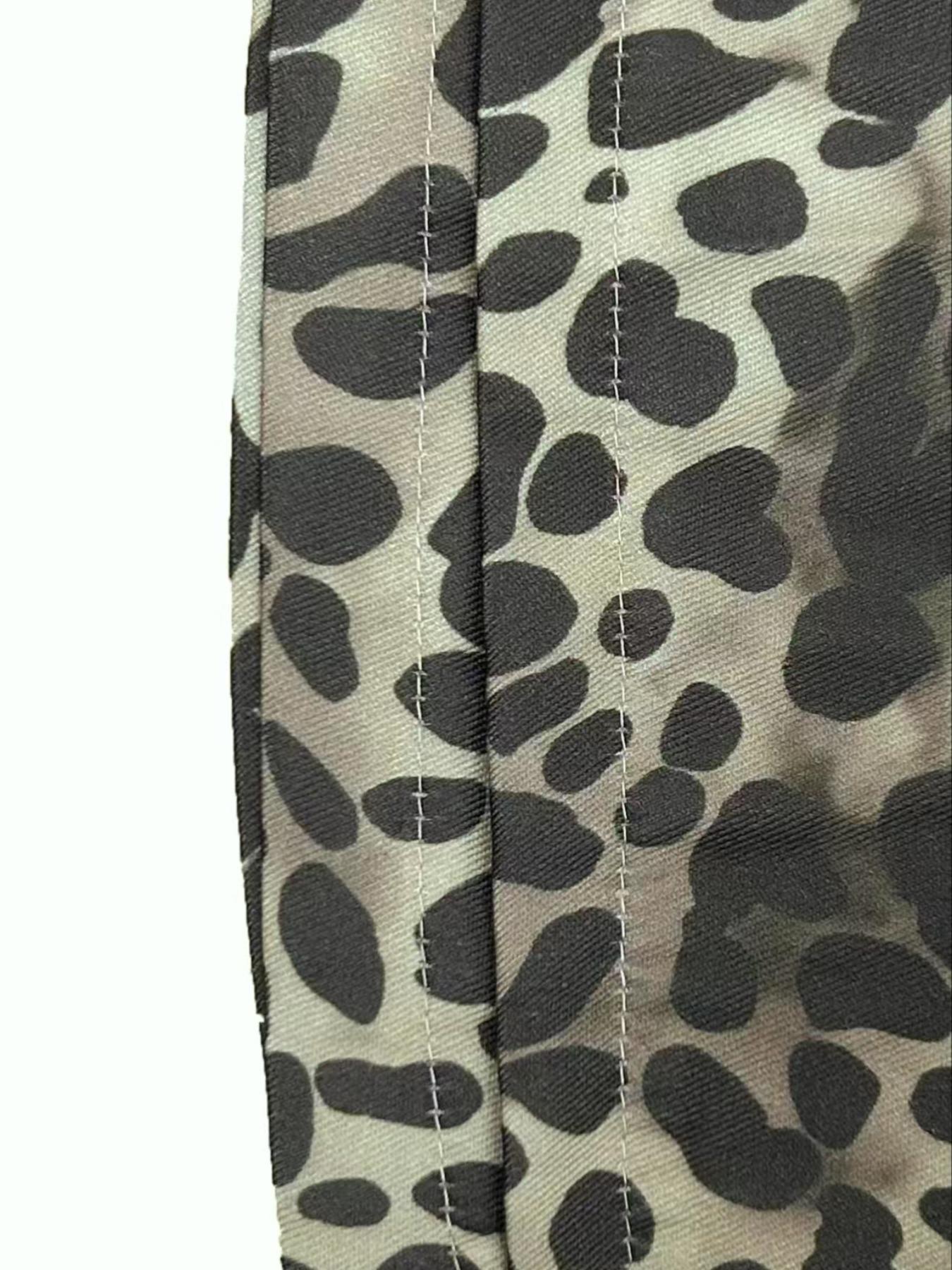 Women's High-End Slim-Fit Leopard Print Loose Straight Leg Pants, Stylish Casual Wear, Comfortable Fabric, Perfect for Daily, Boho Casual Trousers