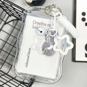 Cute Fashion Star Bell Transparent Student Subway, Campus Work Permit, Meal Card, ID Card Protective Case Key Chains Accessories