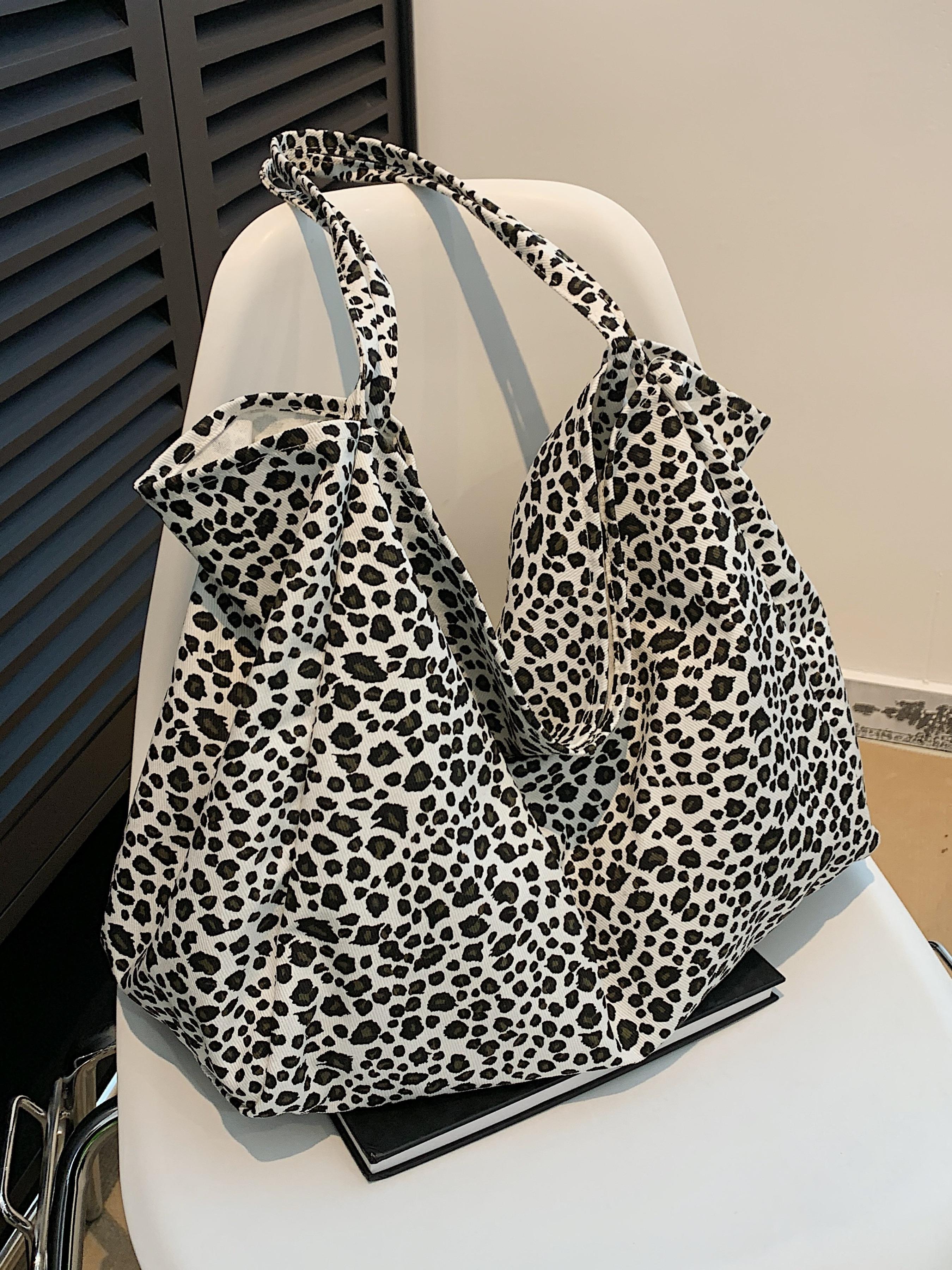 Women's Fashion Leopard Print Tote Bag, Large Capacity Daily Handbag Shoulder Backpack, Casual Trendy Multifunctional Commuter Bag, Fashionable Tote Bag, Stylish Tote Bag