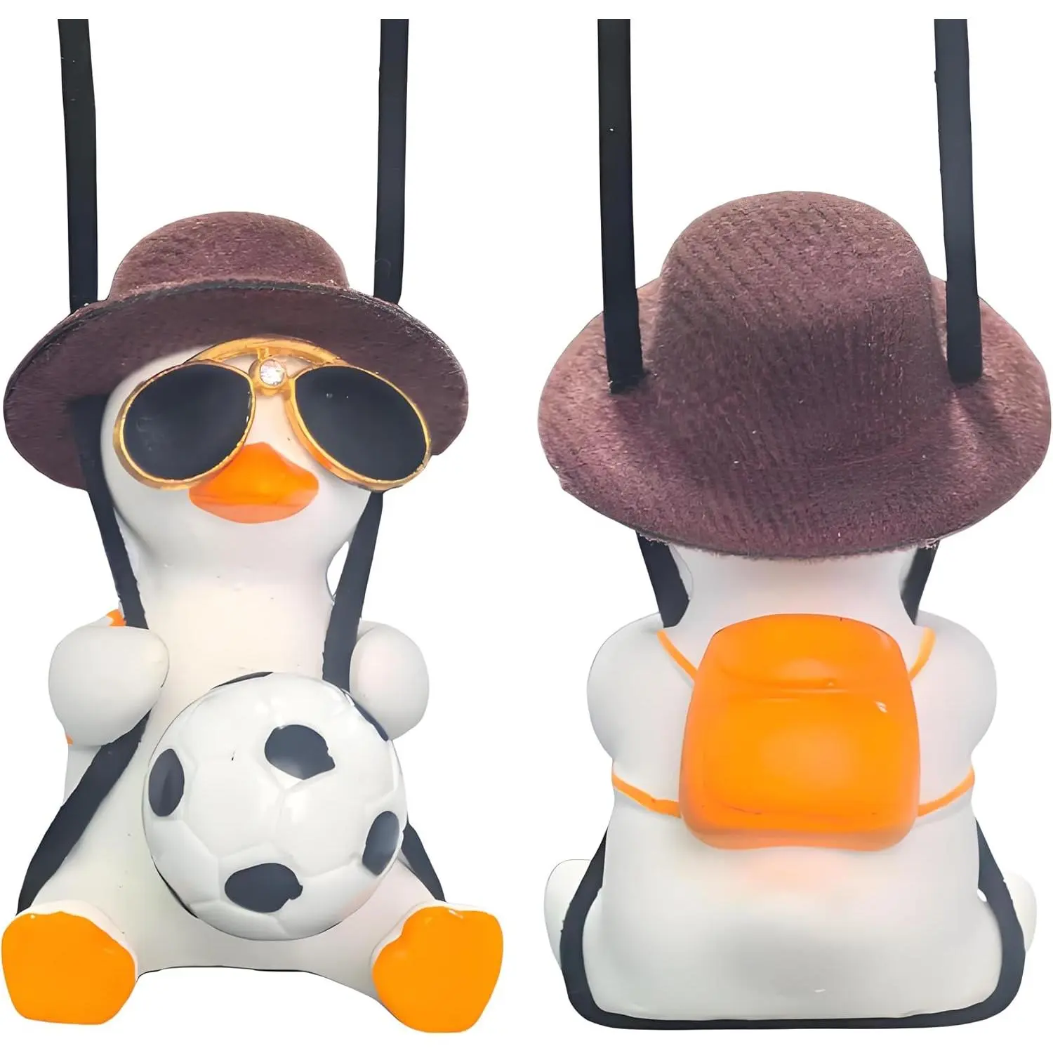 Cool Swinging Duck   Ornament, Pendant Interior Rearview Mirror Decoration and  Rear View mirrior  Accessories(Soccer)