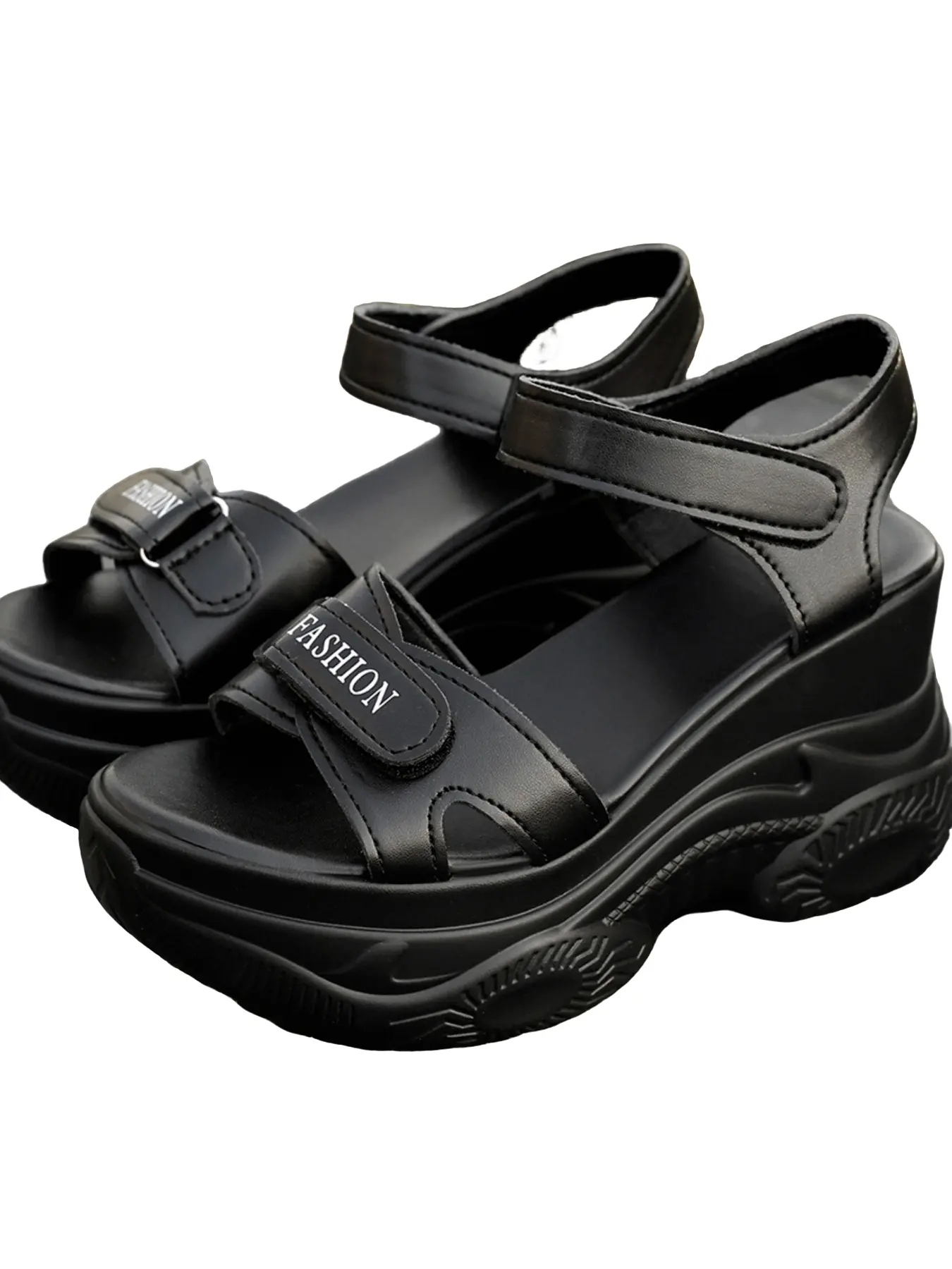 Lightweight Soft Sole Open-Toe Sports Sandals, Adjustable Straps, Height Boost, Outdoor Shopping, Versatile Women's Shoes