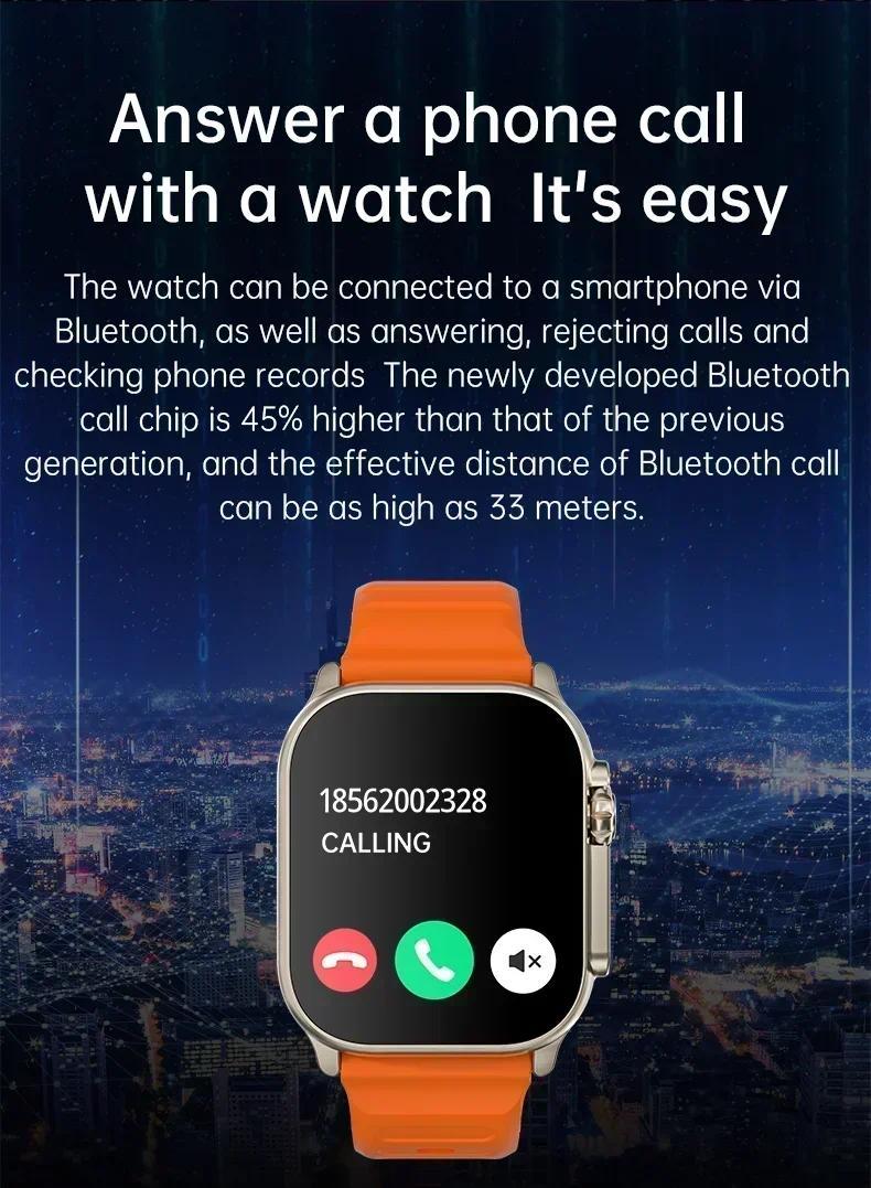 New Smart Watch 9 Ultra Gen 2Ultra IWO Watch Ultra NFC Smartwatch Series 9 Bluetooth Call 2.2 Inch Wireless Fitness Watch