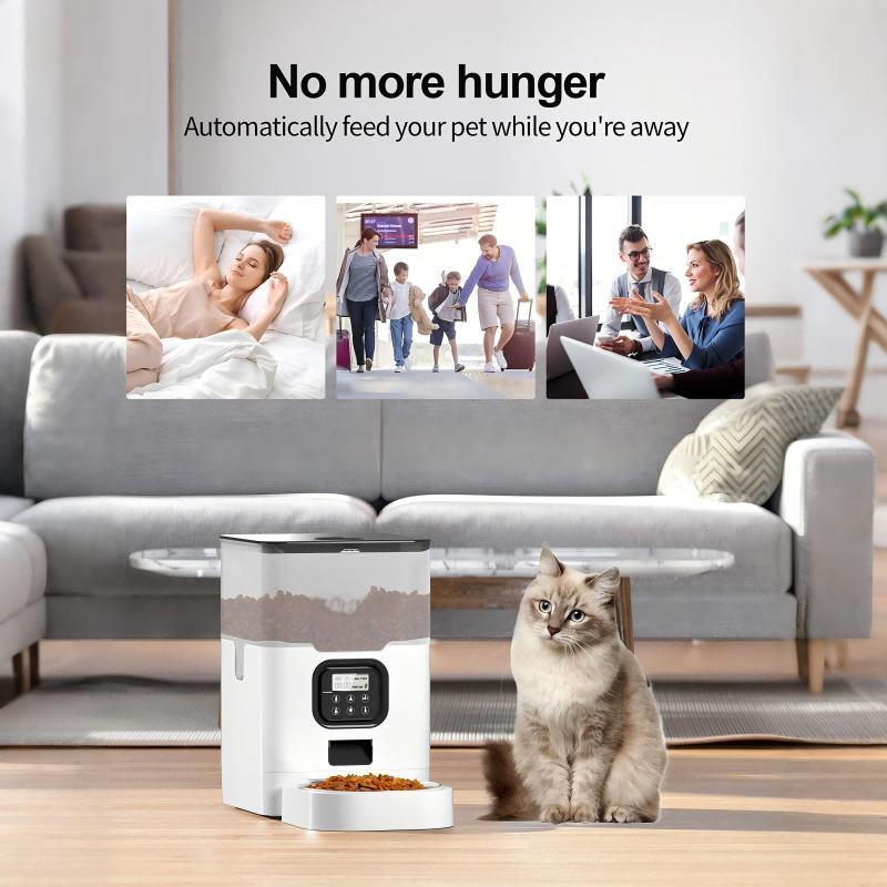 4L Automatic Cat Feeder, Programmable Pet Feeder, Dry Food Dispenser with Timer, Portion Size Control 4 Meals Per Day, Pet Feeding Supplies