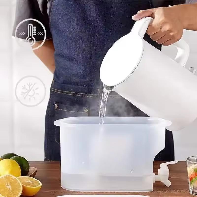 Large Capacity Fridge Water Dispenser with Faucet, 1 Count 3.5L Refrigerator Drink Cooler, Space Saving Drink Dispenser, Airtight Beverage Pitcher, Kitchen Accessory, Jugs