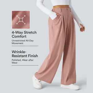 Halara Flex High Waisted Pocket Wide Leg Waffle Work Pants