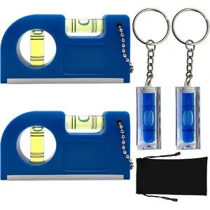 Portable mini level, with magnetic base, small pocket bubble level, keychain level, with storage bag, suitable for woodworking, tripods, and wall clocks