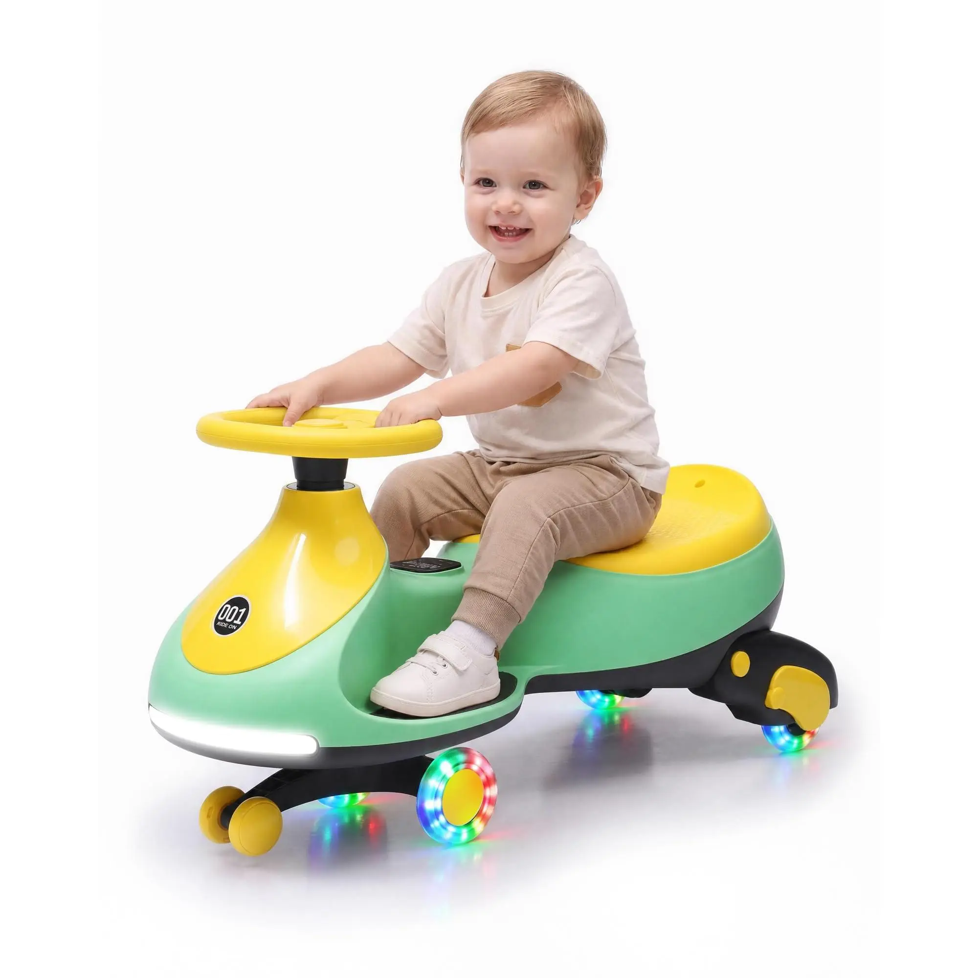 12V Electric Wiggle Car – 2-in-1 Swing Car with 360° Steering, 4 MPH Speed, Music System & Anti-Rollover Design for Kids 3+