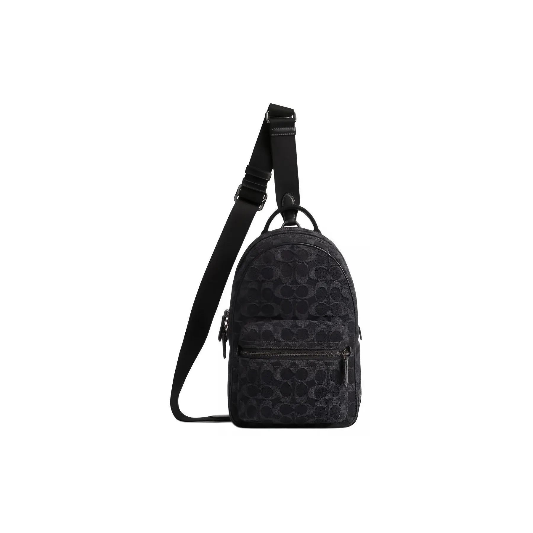 COACH Charter 19 Classic Monogram Denim Crossbody Bag for Men, Small Size, Black