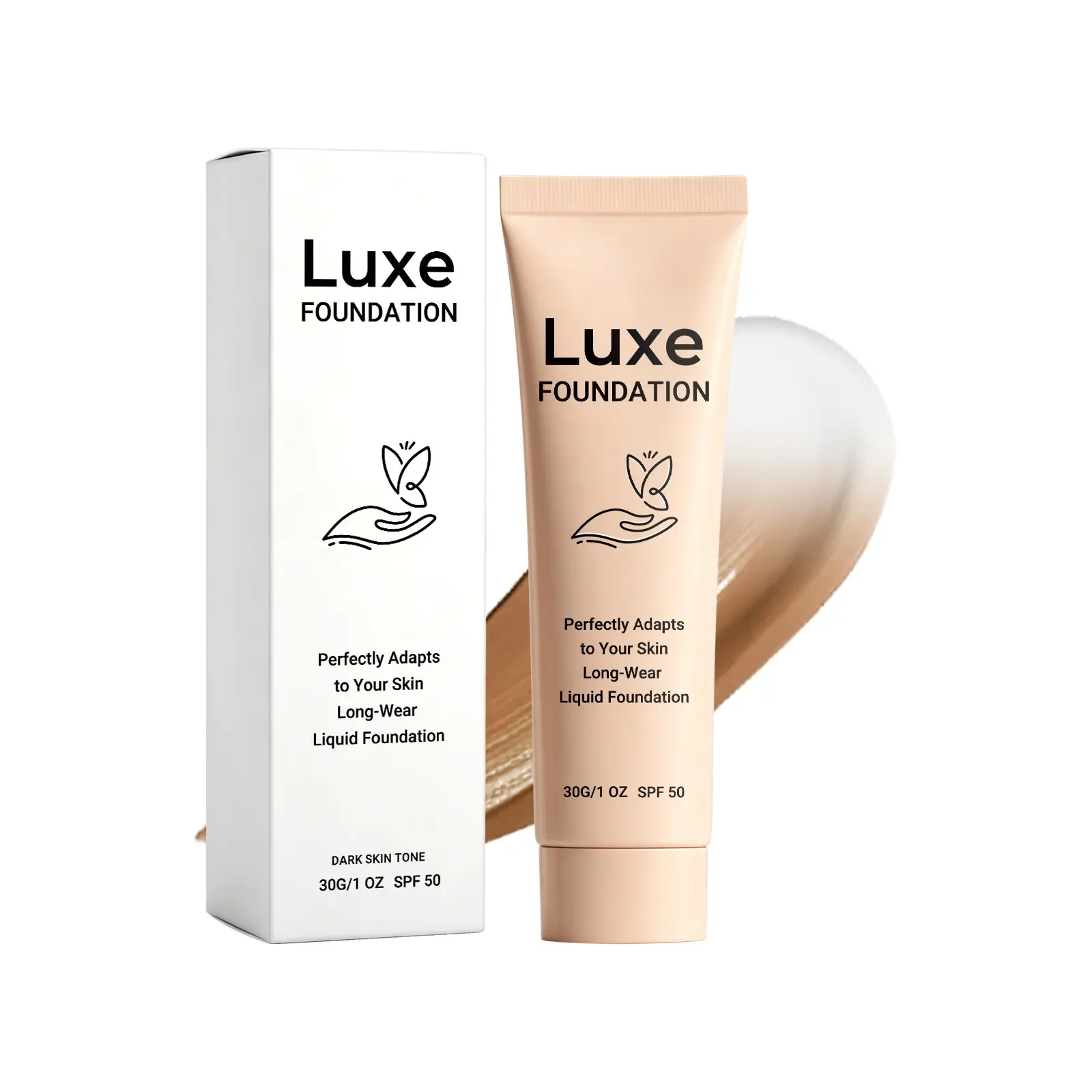 Korean Color Changing Foundation, Luxe Foundation for Women, Color Changing Foundation, Adapts to Your Skin Tone, Creates Flawless Skin, SPF50, 30 ML, DARK SKIN TONE