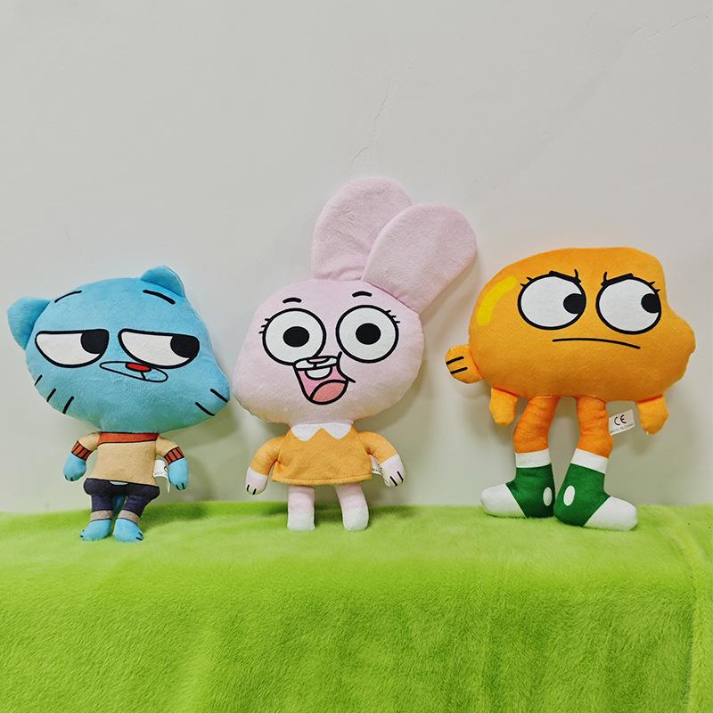 The Amazing World of Gumball Plush Set Gumball Darwin Anais Richard Stuffed Dolls Cartoon Gift for Kids Fans