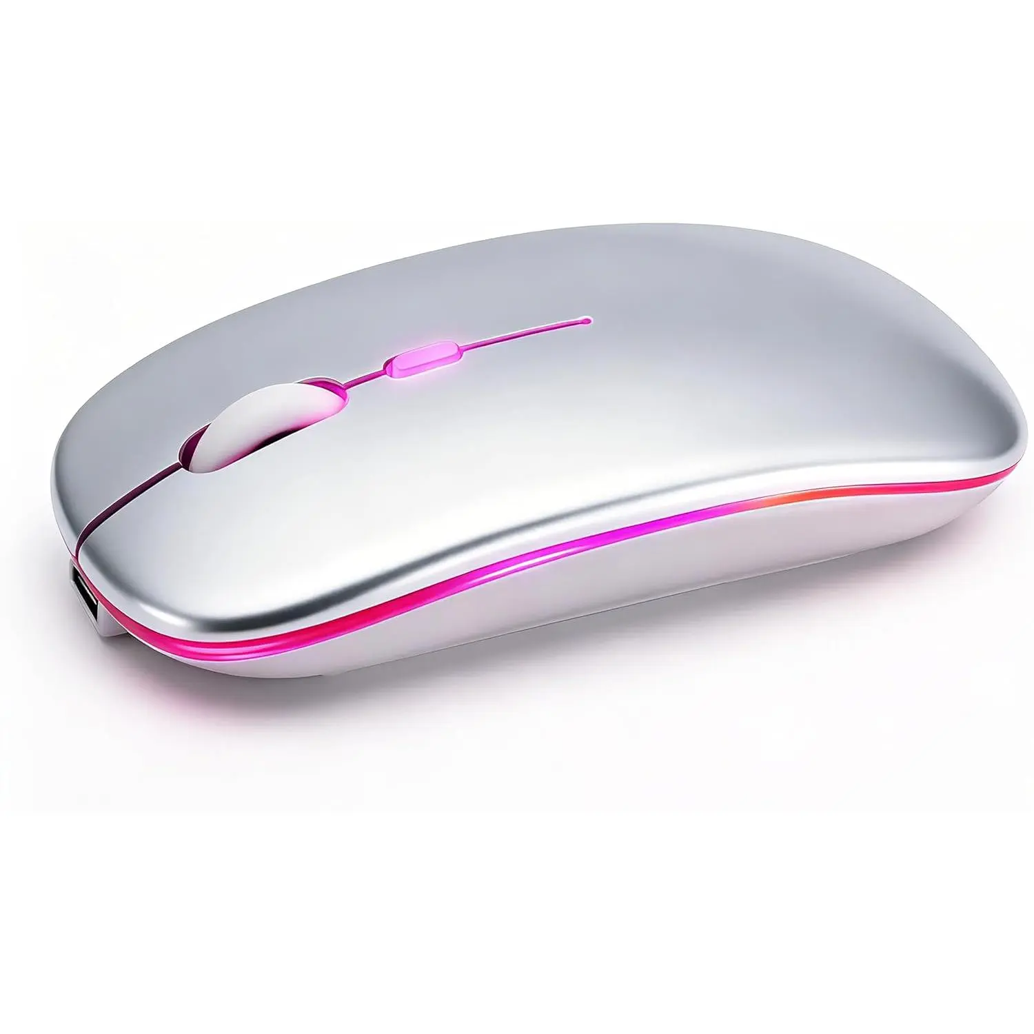 Wireless Rechargeable Gaming Mouse - 500mAh Slim Compatible Mouse for Gaming, Dual-Mode, RGB LED Lighting, Anti-Fingerprint Surface, Adjustable DPI Levels, Multi-Device Support, Windows/Linux Fit, Black (for Computers & Office Equipment)