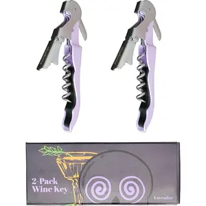 Wine Key Professional Waiter's Corkscrew Wine Bottle Opener with Foil Cutter (2-Pack)