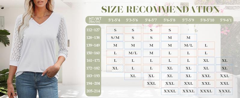 WIHOLL 3/4 Length Sleeve Womens Tops V-Neck Lace Tunic Tops Business Casual Blouses 2025