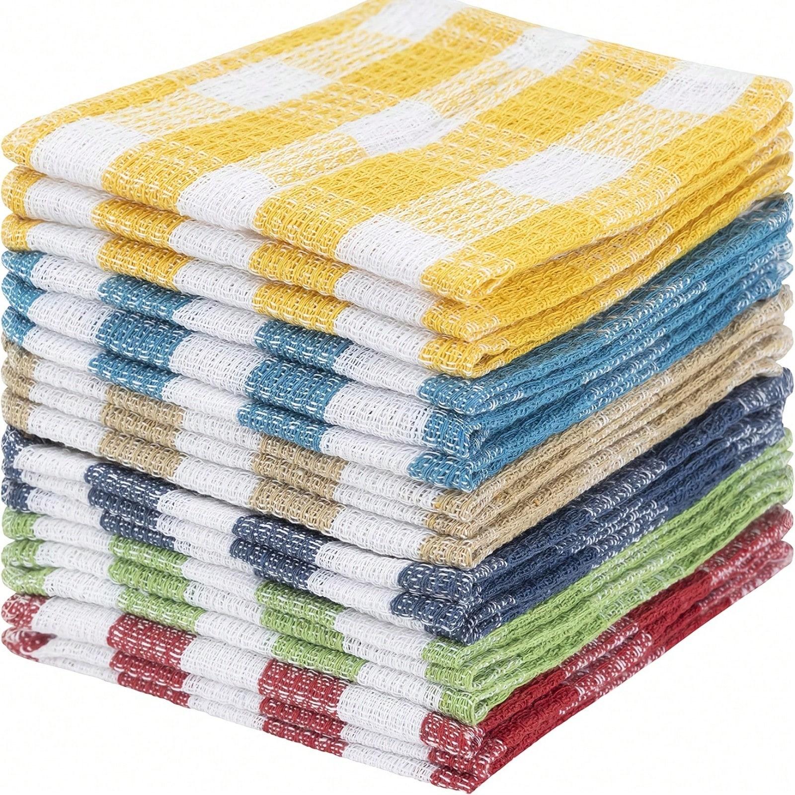 12pcs pack 100% cotton dishcloth, cleaning cloth, kitchen towel, quick drying, strong absorbent, can only hand wash the dishcloth for cleaning and drying cleaning tools