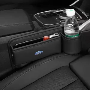 Car Seat Crevice Storage Box, Leather Leak-Proof Organizer, Fits Ford Fiesta, Focus, Mustang, Ranger, Mondeo, Kugo, Ecosport Accessories