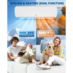 OP-4-in-1 Comfort，9000 BTU Mini Split Air Conditioner,19 SEER2 Ductless Inverter AC w/ 115V, Cool Up to 450 Sq. Ft with Heat Pump System,White