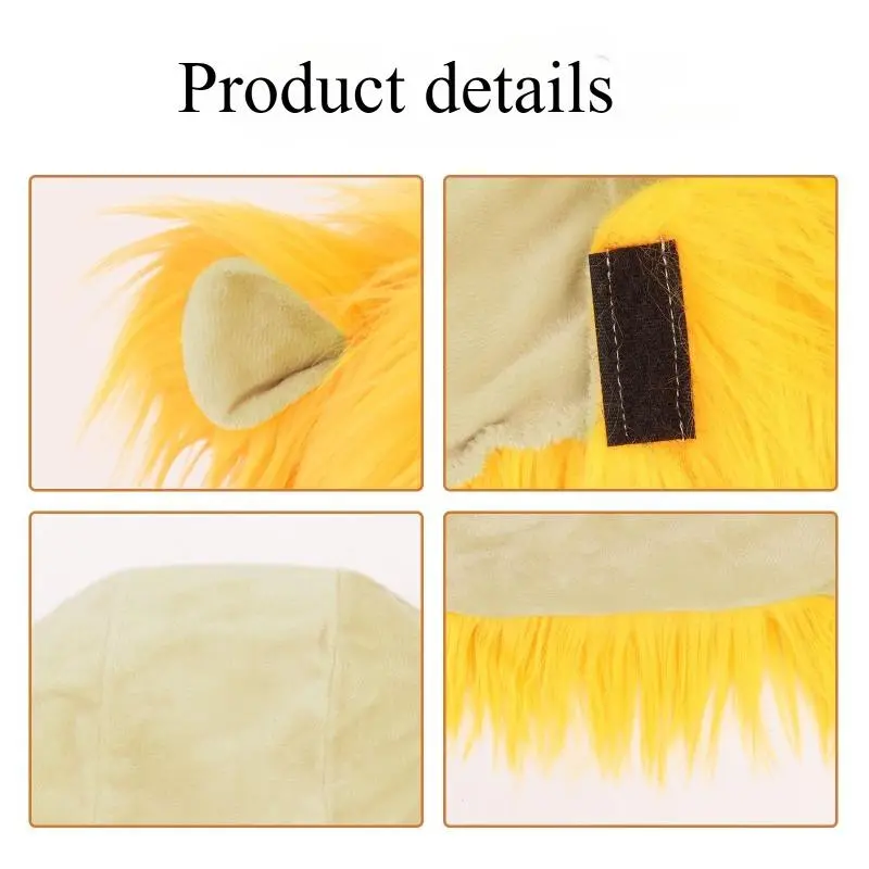 Halloween performance animal headgear, lion headgear, tail kit, cosplay lion headgear props