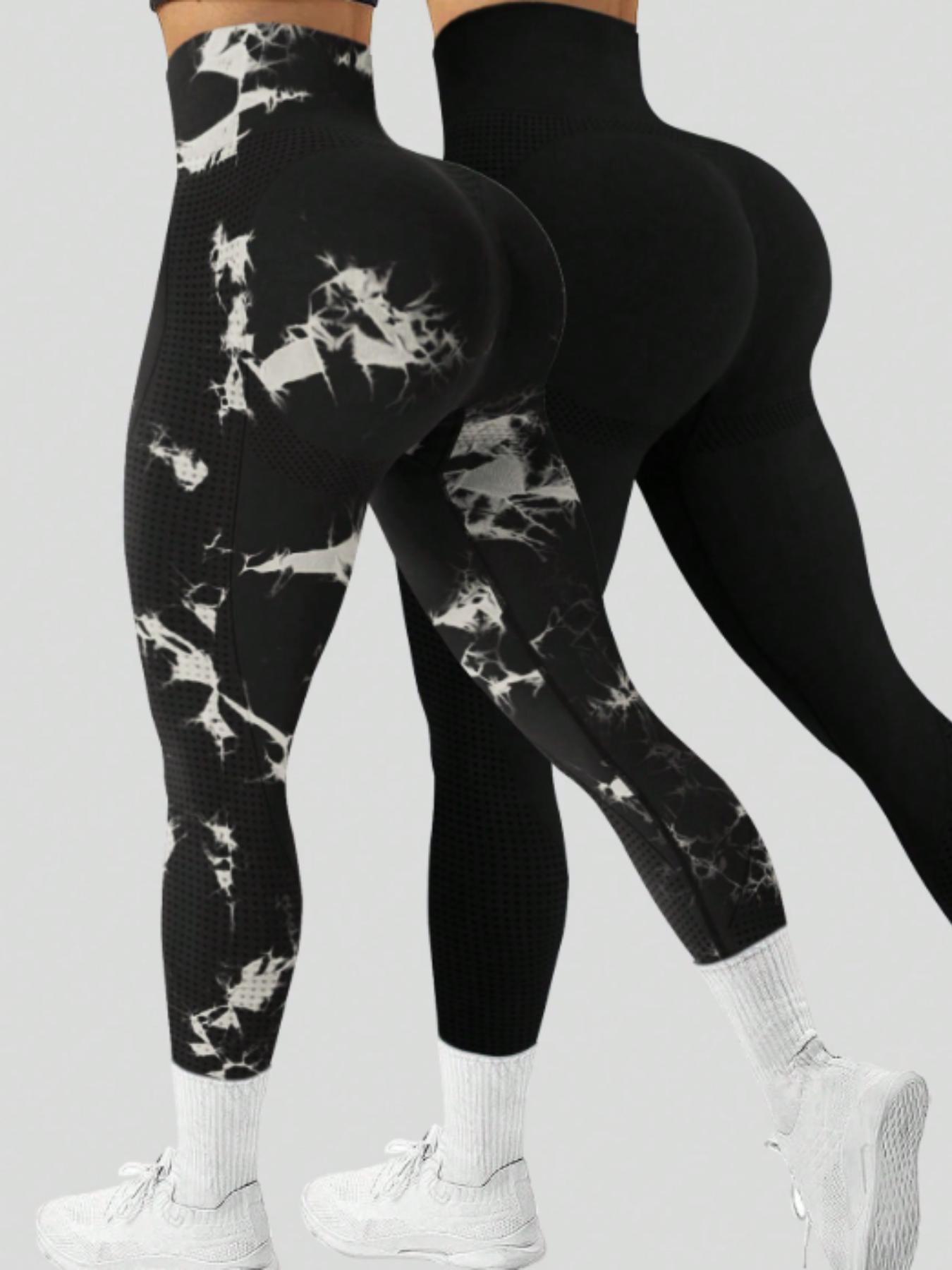 Women's Tie Dye Print, Casual Comfy Breathable Seamless Athletic Stretchable Fitness Skinny High Waist Tummy Control Pants for Yoga Gym Workout Running, Athleisure Fitness Leggings, Ladies Sportswear for All Seasons