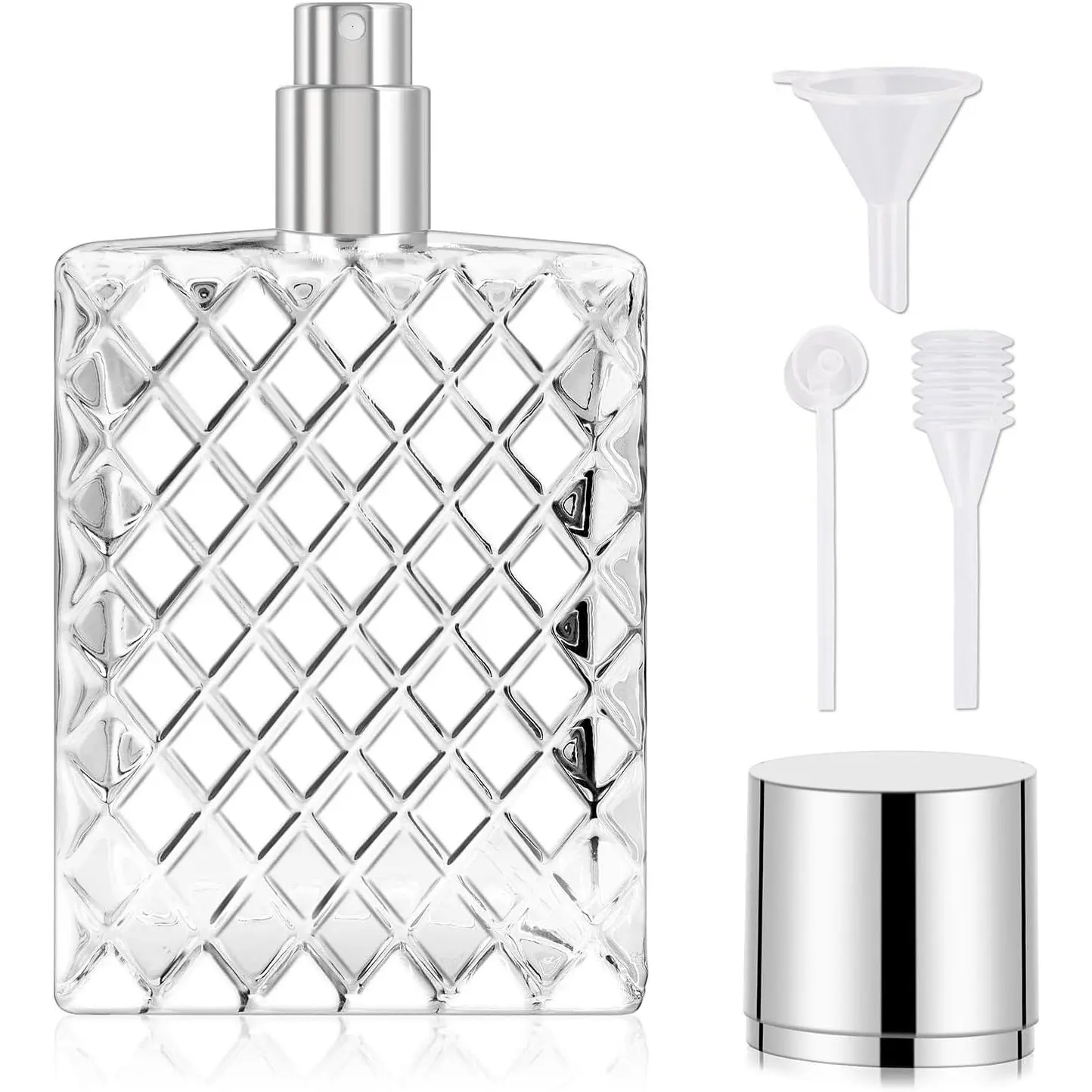 Empty Refillable Glass Perfume Bottles, 100ml/3.4oz Atomizer Sprayer, Cologne Bottles with Perfume DispenserGift