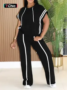 Women's Sporty Two-Piece Set, Striped Hoodie & Loose Pants, Casual Streetwear, Comfortable and Stylish, Perfect for Daily Wear, Casual Tracksuit