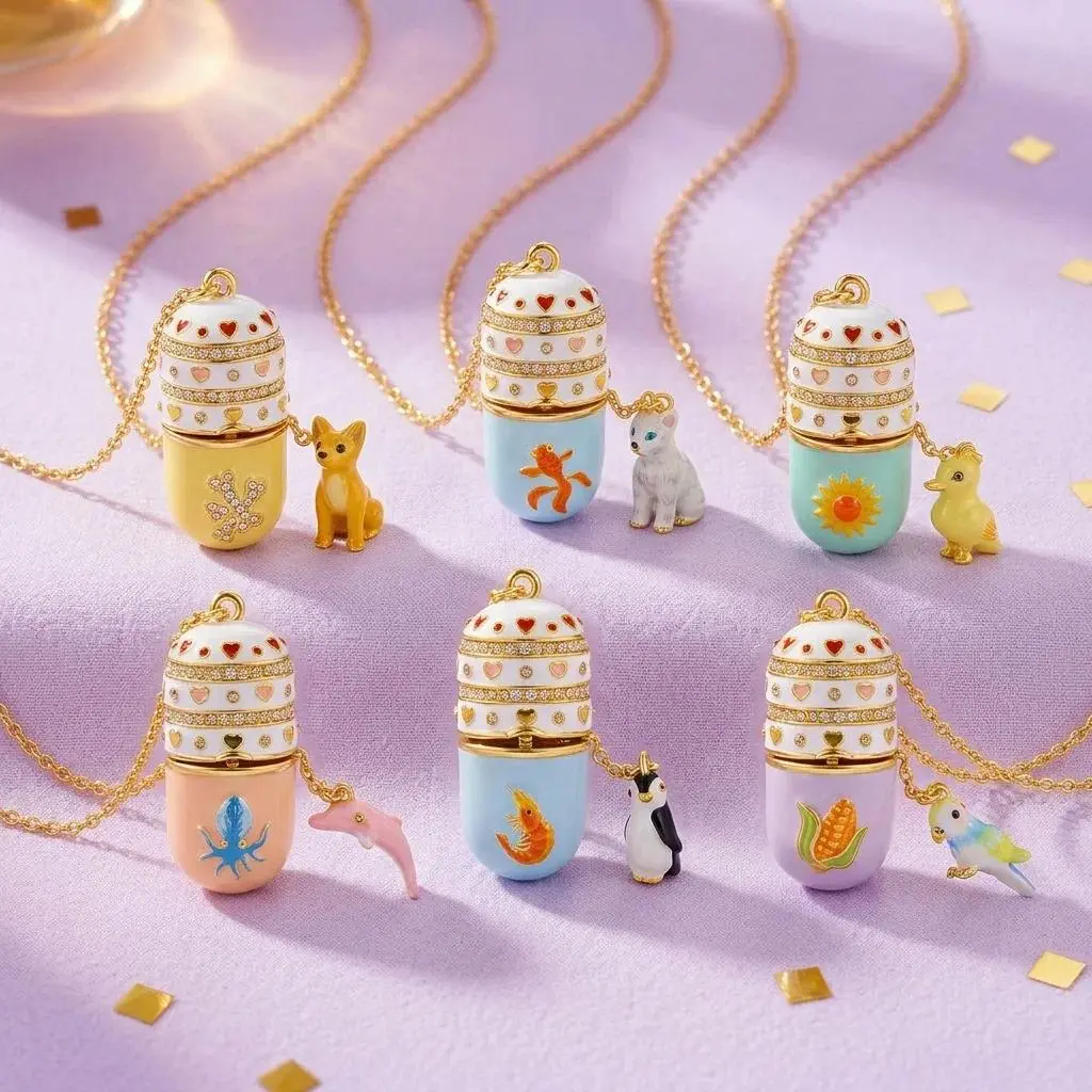 New Fashion Animal Opening Pendant Necklace Russian Easter Egg Opening and Closing Necklace for Women Necklace Accessory Gifts