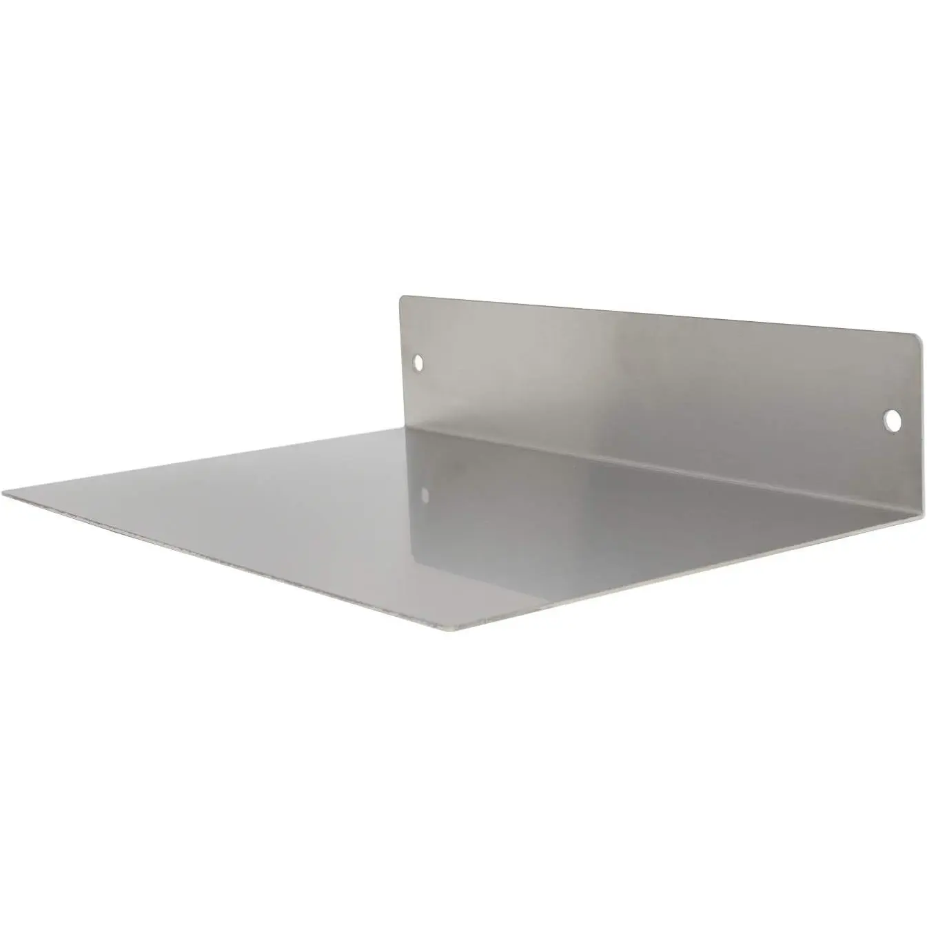 Buhbo Mitus Wall Mounted Floating Shelf, 8x12 in Brushed Stainless Steel Heavy Duty Industrial Minimalist Shelves for Homes & Offices Home Decor, Pre-Drilled Holes, 1.5Mm Brushed Stainless Steel