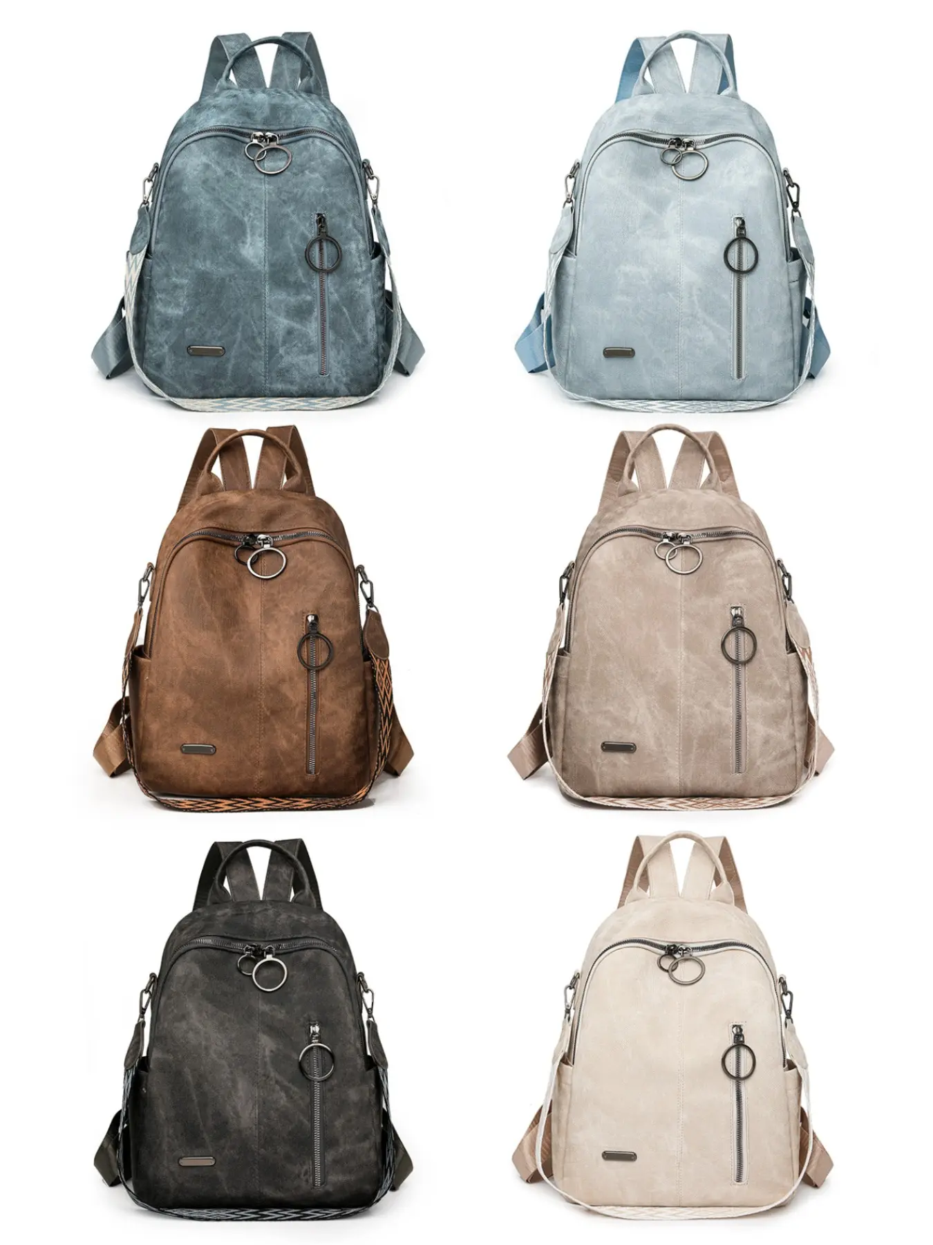 Korean Style Lazy Distressed Leather Women Backpack Large Capacity Lightweight Multi Color Available Ideal for Daily Commute Short Trip Travel Daily Outing Fashion Women Backpack Casual Daypack Backpacks