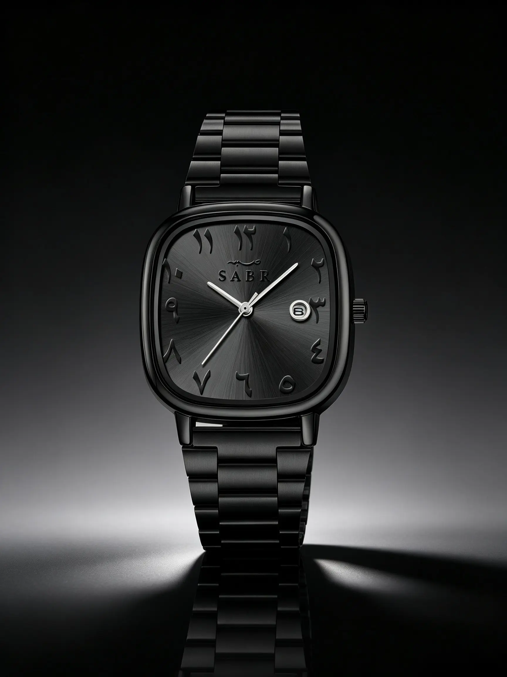 Square Men's Quartz Watch, Arabic Numerals, Minimalist Sabr Dial, Fashion Steel Band, Premium Matte Finish, Perfect Gift Watch