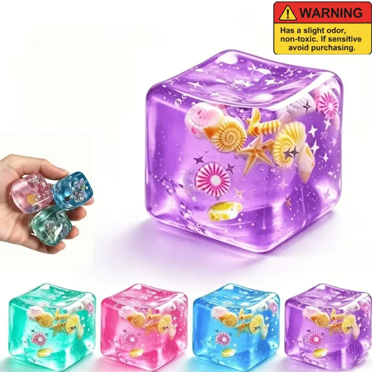 Ocean Style Square Squishy Toys, Pop Fidget Squishies, Squishy Fidgets, Summer Multi-Item Party Favor Gift Bag - Creative Ocean Style Squishy Toys, Suitable for Christmas/Halloween Party Favors, Fun Classroom Reward Supplies, Random Styles