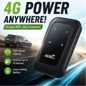Portable 4G LTE Pocket WiFi Router EU Unlocked built in Battery 300Mbps Dual Band Connect 10+ Devices WPA2 Secure Hotspot for EU Travel Road Trip Business Outdoor Use