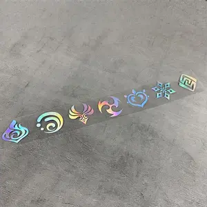 Genshin Impact 7 Element Laser Stickers DIY Decals Sticker For Computer Luggage Skateboard Motorcycle Toys