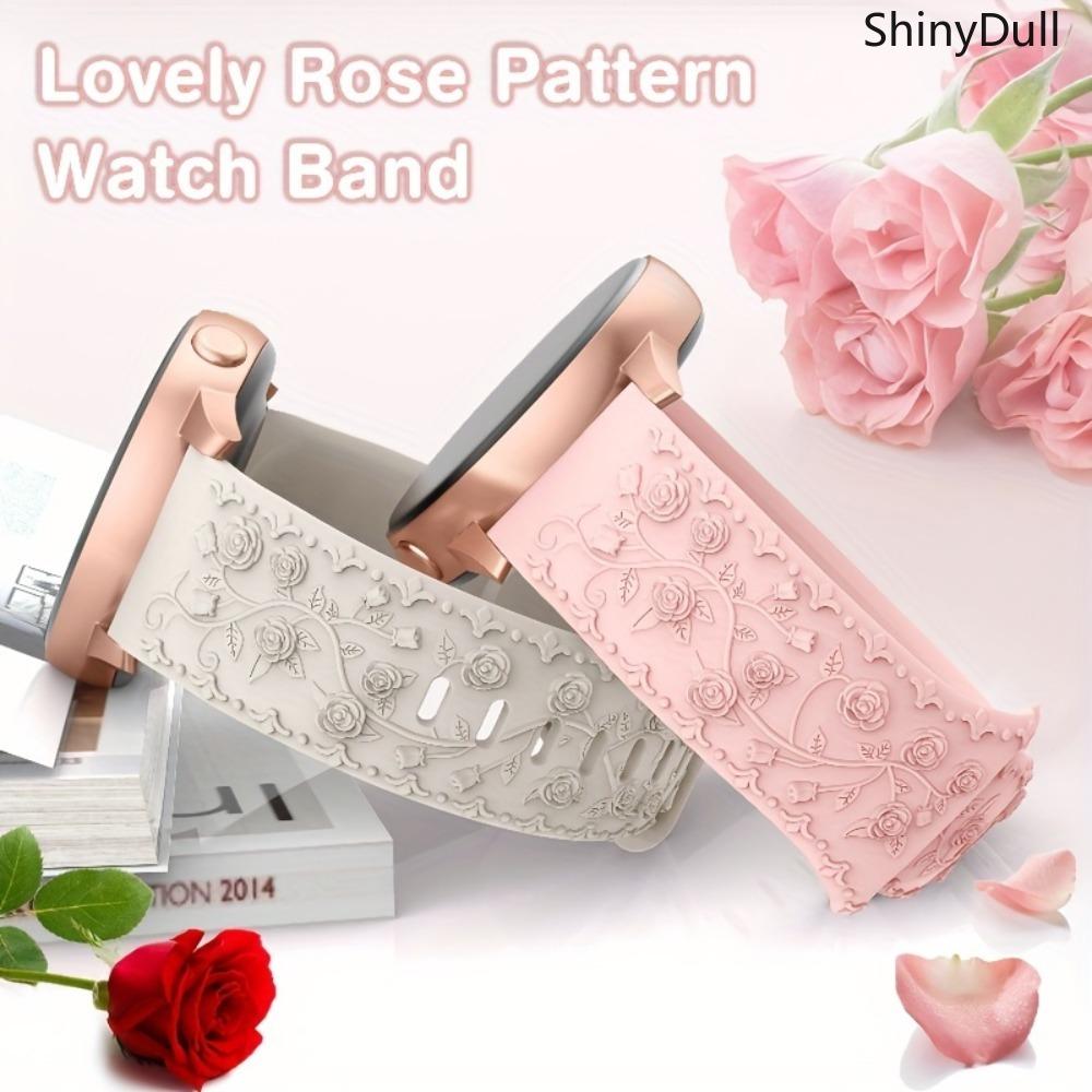 4-Pack Floral Engraved Watch Bands Apple Watch Bands – Sport Strap 38–49mm (Series 1–11, SE, Ultra / Ultra 2)Comfortable & Stylish for Women