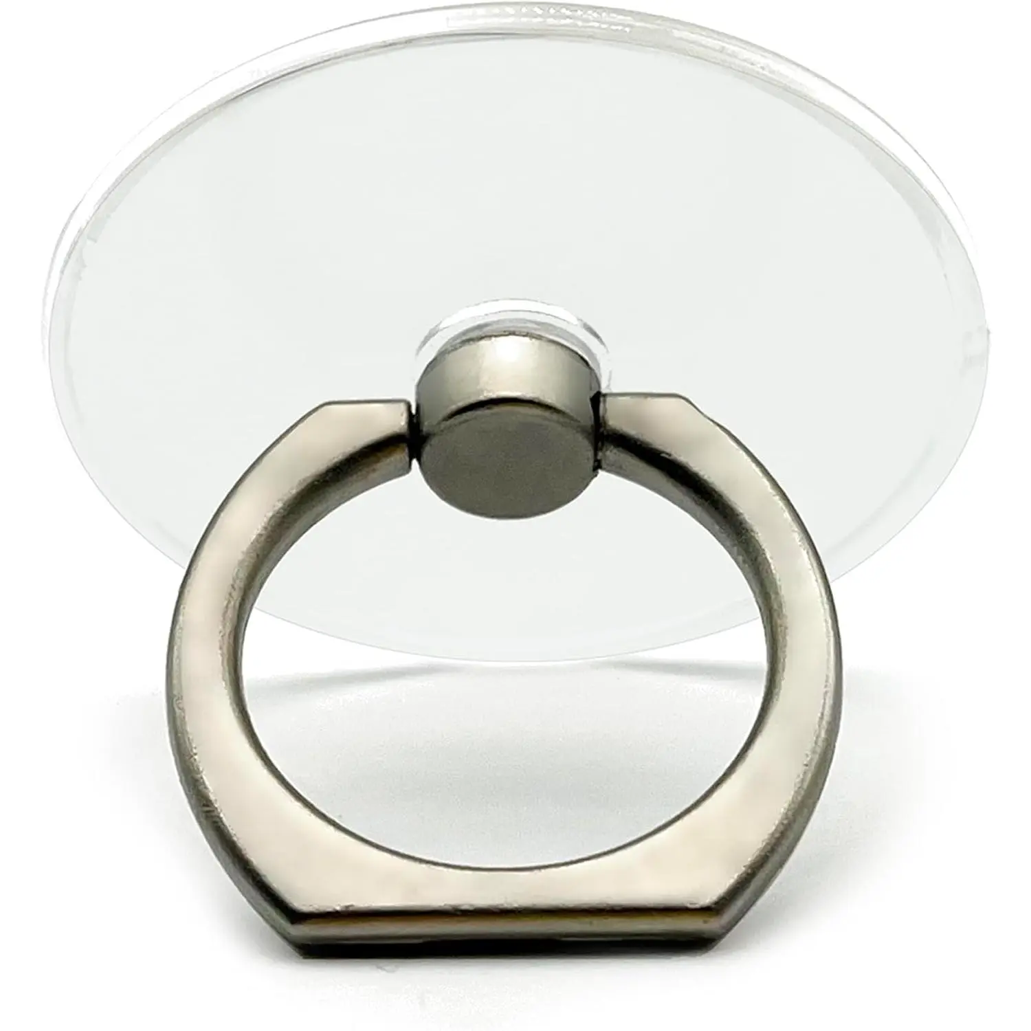 Phone Grip Sticky 360° Rotation  Stand Finger Ring Holder Kickstand for Cell Phone Case, Round Clear, Titanium