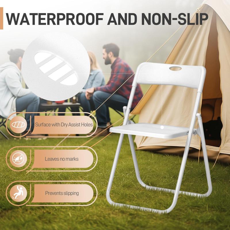 Outvita 10-Piece Foldable Chairs - 300LBS, 6 Colors, Lightweight Plastic + Reinforced Metal Frame | Easy to Fold for Indoor/Outdoor Parties, Weddings, Patios