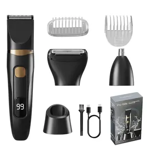 3-Piece Electric Hair Clipper Set, Hair Trimmers, Home Barber Kit, Facial Trimmer, Portable Design, Ideal Gift for Father, Husband, Son