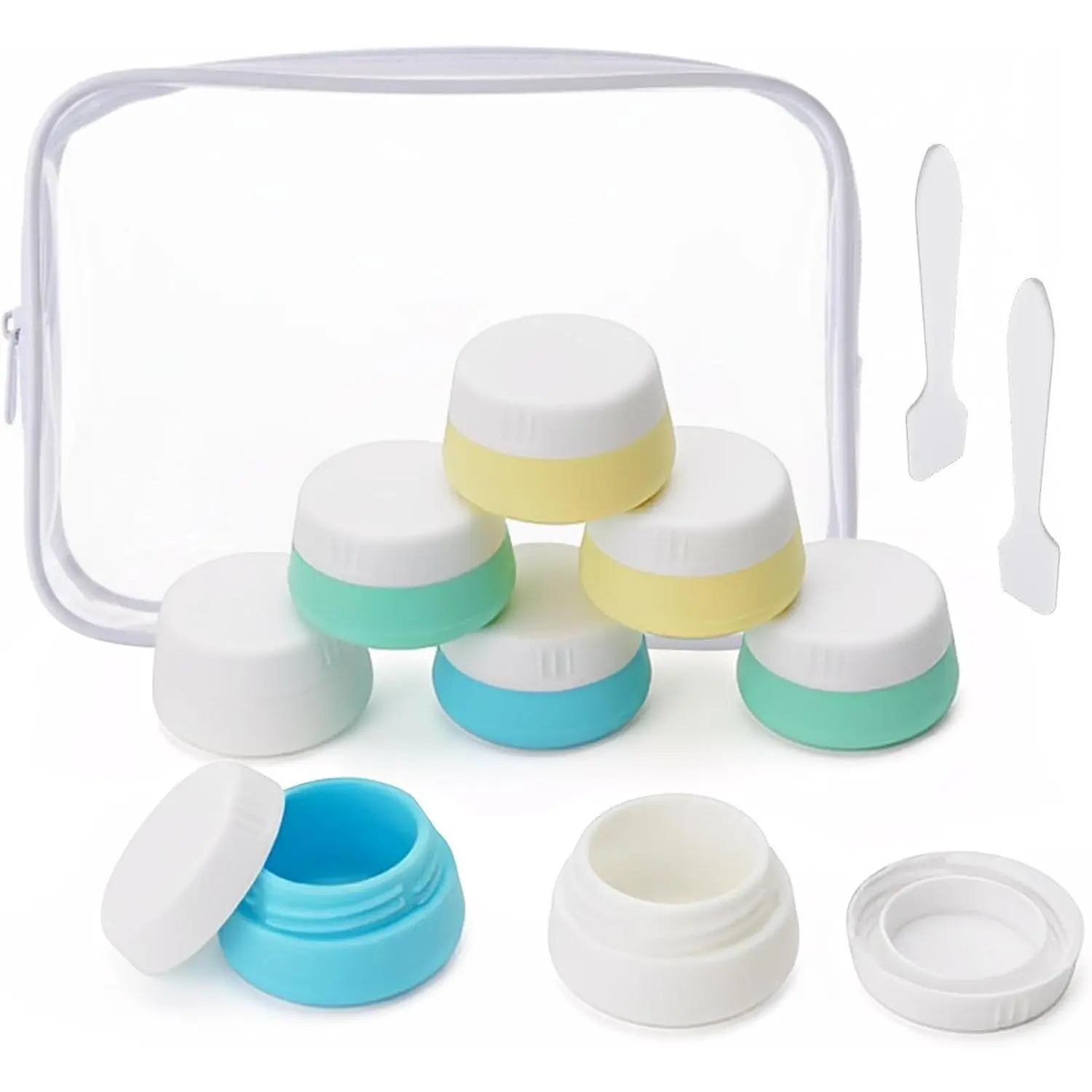 Small Travel Containers for Toiletries 20ml 8Pack TSA Approved  Cream Jars Refillable Leak-proof Travel Size Accessories with Lid for Lotion  Makeup  Cream