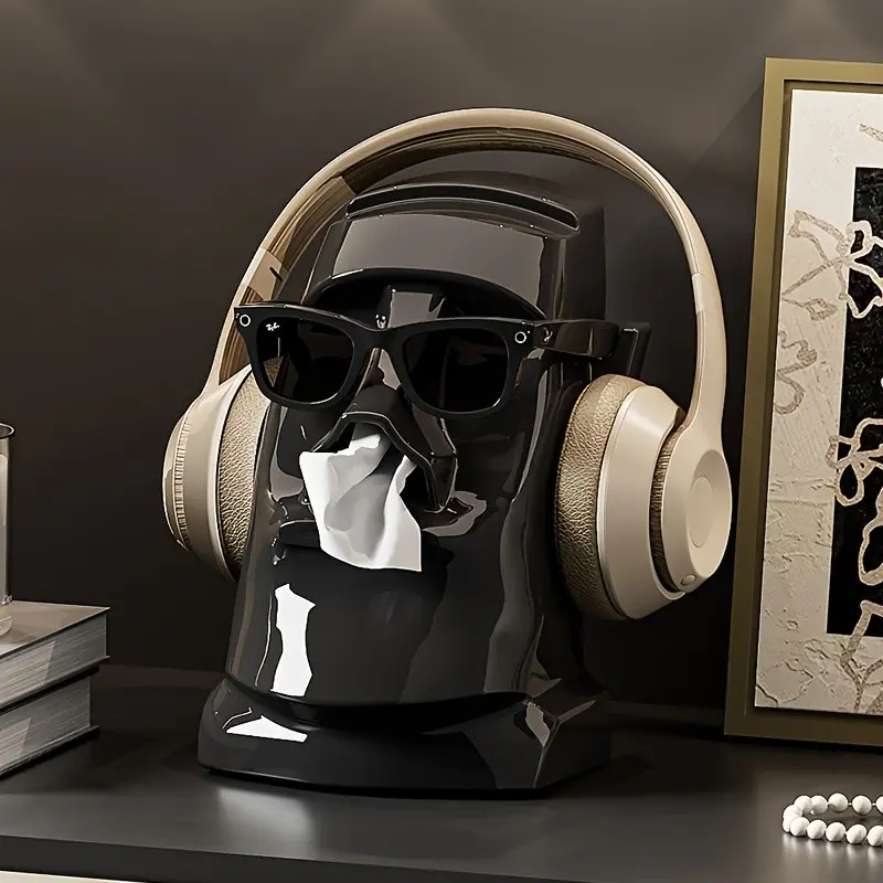 Desktop Organizer Storage Case, Multi-Grid Glasses Headphone Holder, Household Tissue Box, Practical Desk Arrangement Artifact
