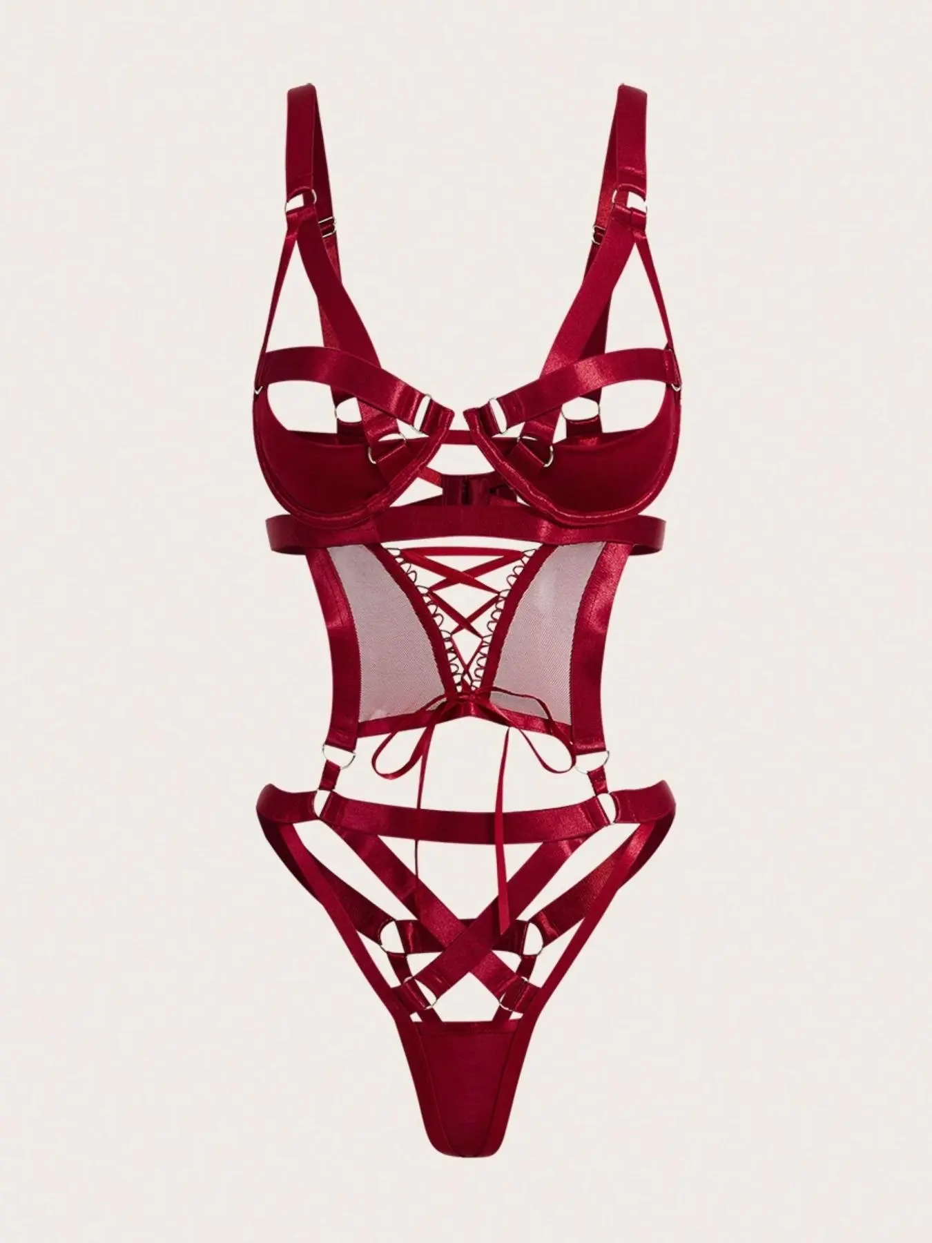 Women Steel Ring One Piece Hot Lingerie, Curvy Figure Shapewear, Low-key Revealing Sexy Bodysuit Intimates