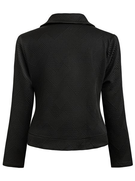Women's plus size casual jacket, new lapel long sleeved zipper design, autumn and winter fashionable women's outerwear