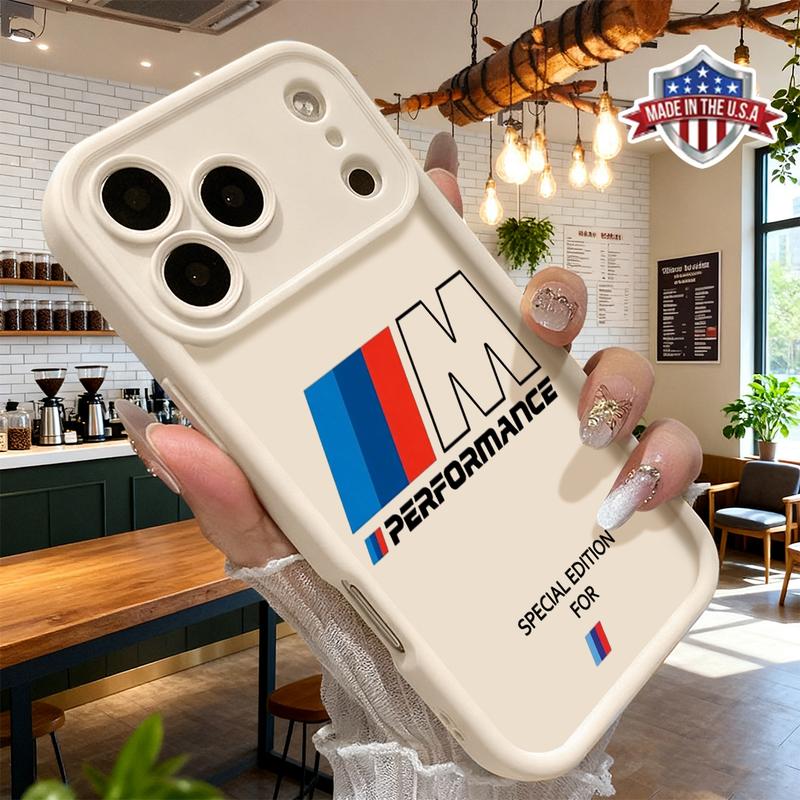 Cool Motorsport M Performance Logo Design Case for iPhone 17 16 15 14 Pro Max 13 12 11 XR XS Plus Slim Shockproof Anti Drop Protective Lightweight TPU Cover