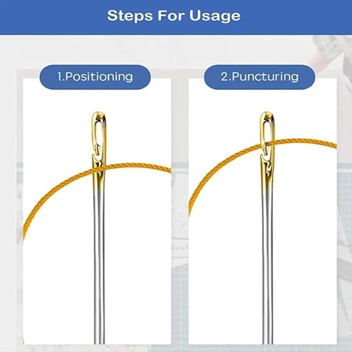 36PCS Steel Needles Set -Sturdy & Durable- Easy-Thread Big Eye Hand Needles for Mending Quilting & Embroidery All-Purpose Sewing Kit with Thread Spools and Accessories