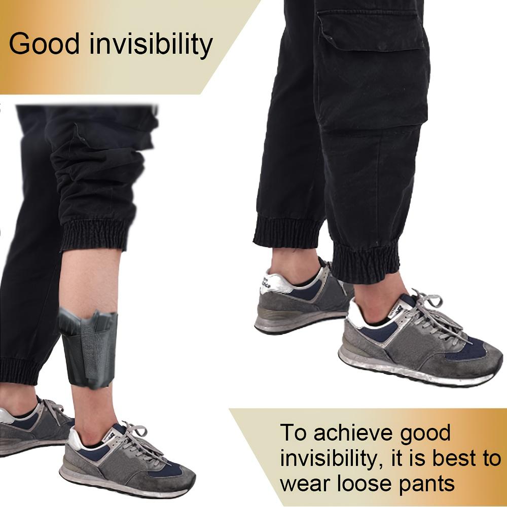 Elastic Black Ankle Holster with Ankle Holster for Concealed Carry, Elastic Deep Concealed Leg Holster with Magazine Pocket/Pouch, Male and Female, Right and Left Hand Drawing