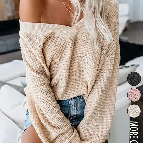 Women's Casual Textured V-Neck Lantern Sleeve Long Sleeve Loose T-Shirt Top, Comfortable and Stylish Summer Wear, Perfect for Daily, Casual Everyday Tops