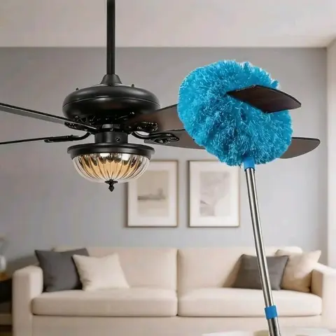 Extendable Microfiber Ceiling Fan Dust Remover, Lightweight Washable Long Handle, Ideal for Fans, Blinds, Spider Web, Hard-To-Reach Areas, Blind Cleaner Duster Tool, Fan Cleaner Duster High Ceiling