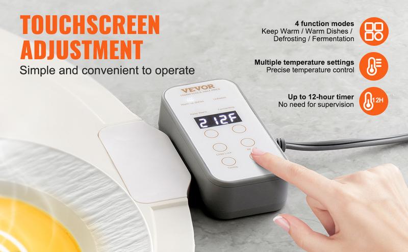 Electric Food Warming Mat Rollable Silicone Warming Tray, 4 Adjustable Temperature Settings With Auto Shut-Off Child Lock, Perfect For Catering And Party Tableware Use