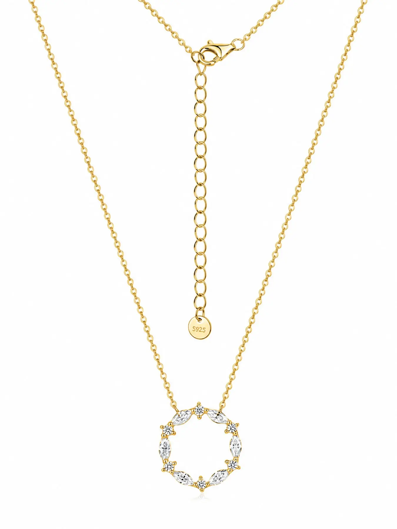 S925 Pure Silver Floral Necklace for Women, Luxury Hollow Circle Pendant Choker Chain, Elegant Jewelry for Birthday Gifts