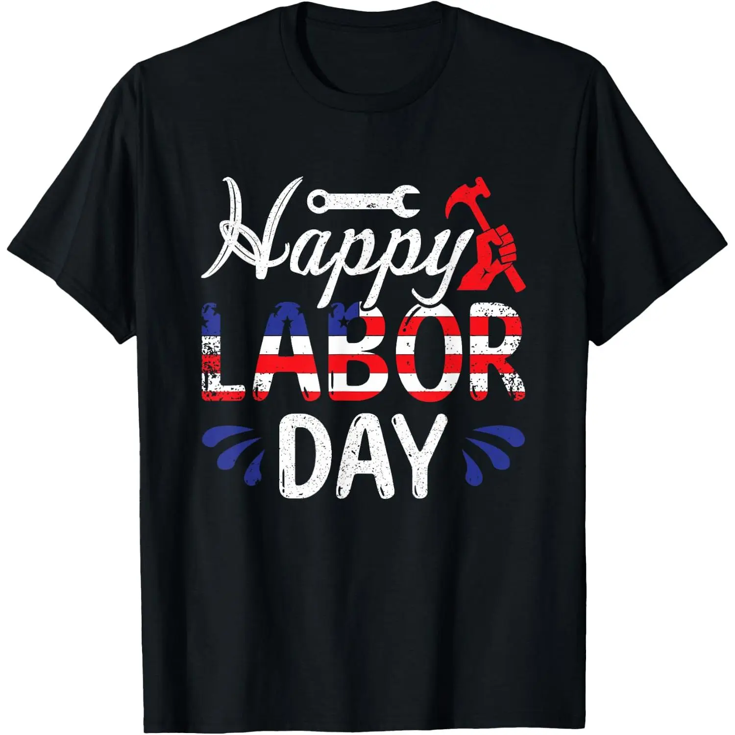 Happy Labor Day Celebration Printed Tee Vintage T Shirt Patriotic Street Gear Unisex Casual Top Holiday Outfit For Men Women Cotton Graphic