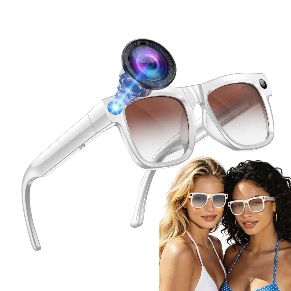 Women's AI Glasses, Wearable Tech Glasses, 8MP Camera, Hands-free Video Recording, 4GB Memory Build-in(No TF Card Need), 290Mah Battery, AI Multi Languages Translation, Wireless Translation Glasses, Bluetooth Calling, HiFi Audio, Music Control