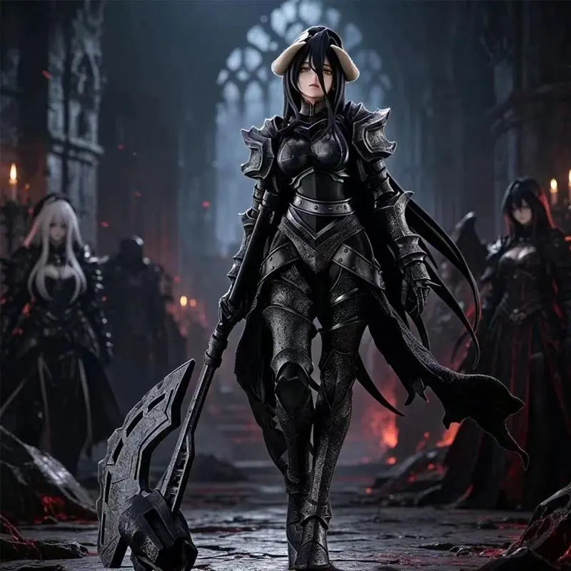 24cm OVERLORD King of the Undead Albedo Armor Design Model Figure Collection Series Doll Toys Fans Birthday Gifts